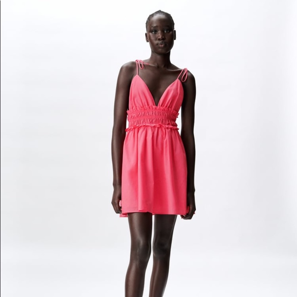 Zara pink babydoll mini dress
